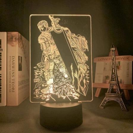 Veeki Berserk Guts Light Anime Lampe 3d Led Natlys 16 Farveskiftende Bordlampe Til Boligindretning Dekorativ Julegave Børne Manga Lys