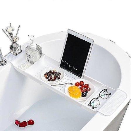 Badkarshylla Badkarbricka Justerbar Badkarbricka Expanderbar Förvaringshylla Badkar Teleskopisk Förvaringshylla