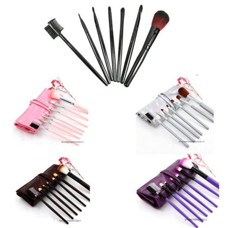 Make-up brushes 7 parts with case-4 Colors