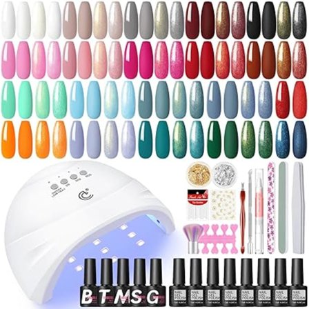 20 färger UV-nagellackset med UV-lampa - gelnagellackset - svartvitt rött grönt grått