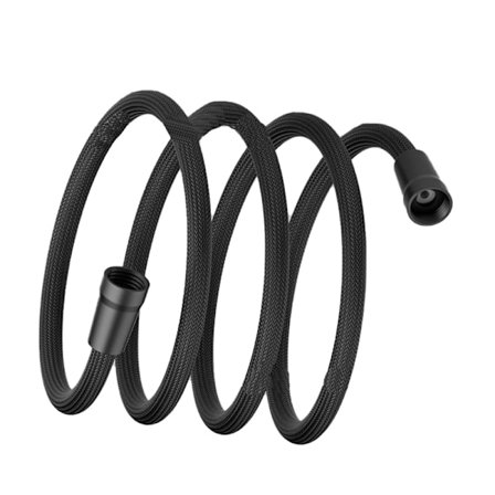 2 Meter Sort Nylon Anti-Eksplosions Bruseslange med PP Hætte