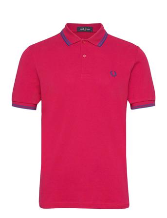 Twin Tipped Fp Shirt Polos Short-sleeved Röd Fred Perry