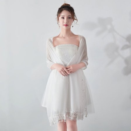 Spets Sjal Bröllop Cape VIT