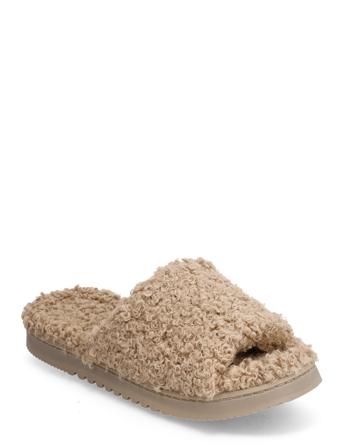 Indoor Slipper Teddy Open Toe Aamutossut Tohvelit Beige Lindex