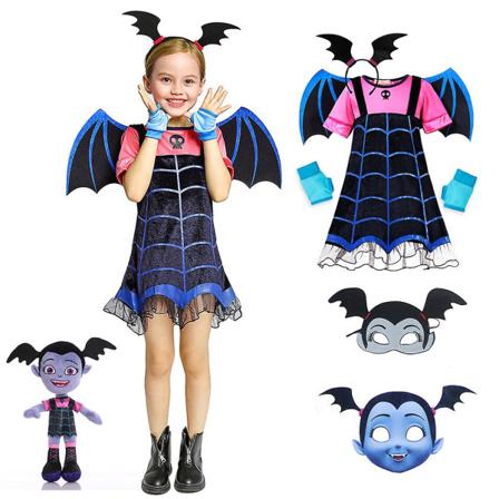 Disney Vampirina Cosplay Kjole Pige Børn Prinsesse Klæd Ud Jul Halloween Kostume Børn Karneval Fest Udklædning Vampyr Christmas 21 5-6T (Size 140)