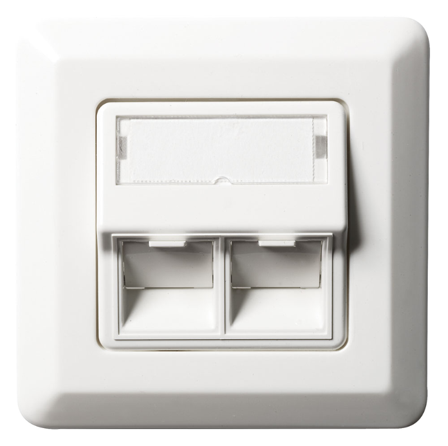 Elko EKO02527 Modularuttag vinklad, snäppfastsättning 2 kopplingar, Dator & surf