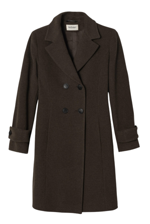 Cashmere Coat Brown Melange L