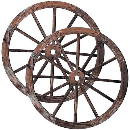2 stk. Vogn Hjul Dekoration Træ Vogn Hjul Vægdekoration Vintage Vogn Hjul Træ Dekoration Til Bar Garage (FMY)
