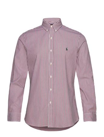 Polo Ralph Lauren Slim Fit Striped Stretch Poplin Shirt Röd