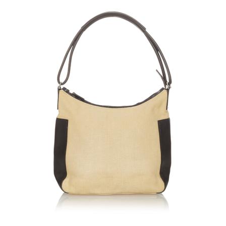 Gucci Vintage, Nylon Shoulder Bag Fabric Nylon Italy Bruin, Dames, Maat:ONE Size