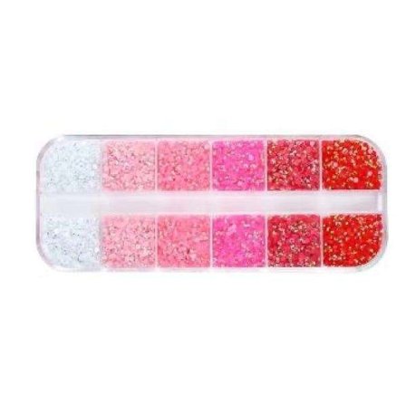 12st Rhinestone i olika storlekar i ask - Nageldekorationer