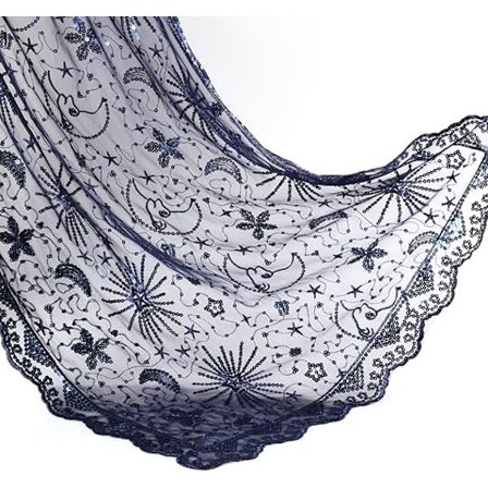 Paljetitähti Kuut Huivit ja hartiahuivit iltapukuihin, naisten kimaltelevat läpikuultavat mesh-häähuivit iltajuhliin