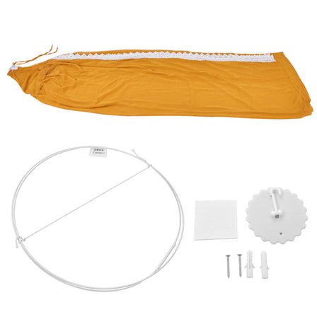 Sänghimmel för barn, myggnät, mjukt och andningsbart kupolmyggnät för bebisar, gul