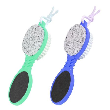 2-delad pedikyrverktyg 4-i-1 fotrengöringsborste för torr och våt fotvård borttagning av död hud