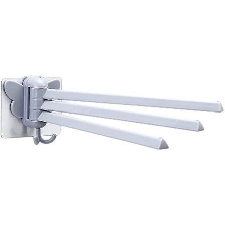 Kreativ Svingbar Håndkleholder, Slagfri Veggmontert Håndkleoppbevaring, Håndkleholder for Hjem, Bad, Kjøkken, Sammenleggbar, Plassbesparende, 