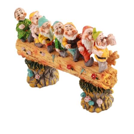 bit Sju dvärgar Hartstomte Trädgårdsdekoration Fairy Garden Gnome Staty Hartstomte