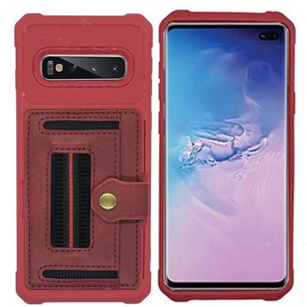 Ammattimainen kotelo korttilokerolla - Samsung Galaxy S10 Plus Röd