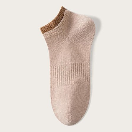 1 par Bomull Korta Strumpor Dam Båtstrumpor KHAKI