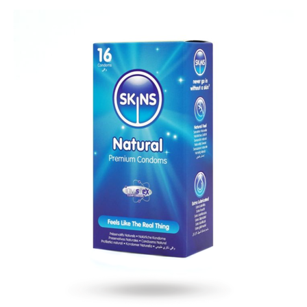 Skins Natural Condoms 16-pack - Vuxen.se - Kondomer
