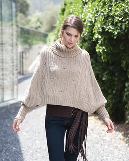 Beskrivning Poncho Vit/beige - Katia