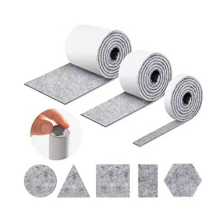 Selvklæbende møbelfilt, 3 ruller skridsikre filtpuder til stole, fri skæring af enhver størrelse, klæbende filt, bordstol benbeskyttelse