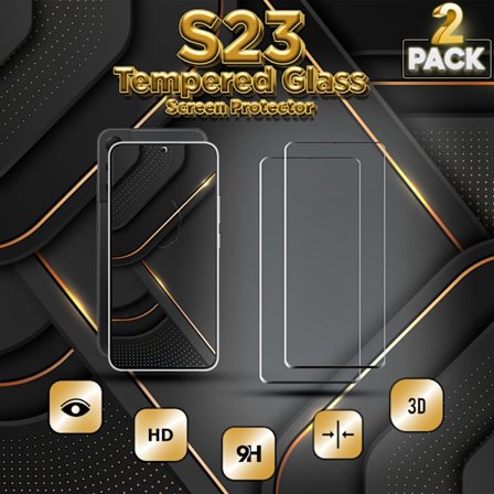 2-Pack SAMSUNG S23 Näytönsuoja - Karkaistu Lasi 9H - Super laatu 3D