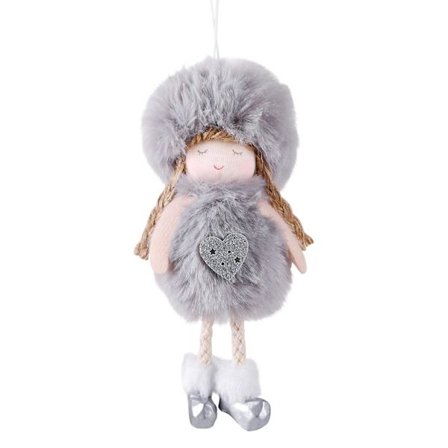 Juldekoration Christmas Bow Plysch Ball Angel Pendant Christmas Tree Girl Angel Pendant