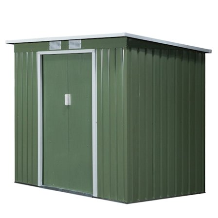 Rootz Tool Shed - Puutarhavaja - Storage Shed - Kestävä ja tuuletettu - 213 x 130 x 159cm - Vihreä