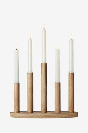 Markslöjd - Ljusstake Milo 5L - Brun - Adventsljusstakar - Från Homeroom