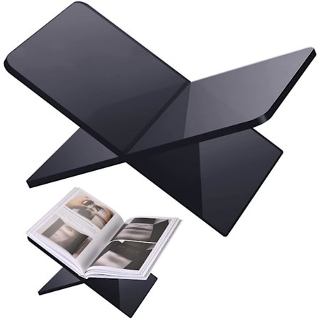 Akryl Bokholder Åpen Stor Bok Display Stativ for Kokebok Kunstbok Bibel Gjestebok Bord Bokstativ for Lesing, svart