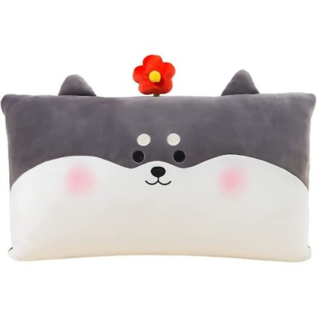 Söt Corgi Hund Plyschleksak, Mjuk Shiba Inu Akita Stoppade Djur Plyschkudde, Presenter Till Barn (svart-lång Kudde)