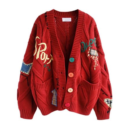 Strikket cardigan for kvinner, lett trykket knapp ned langermet åpen front jakke, elegant hverdags genser strikkeplagg med blomstermønster P