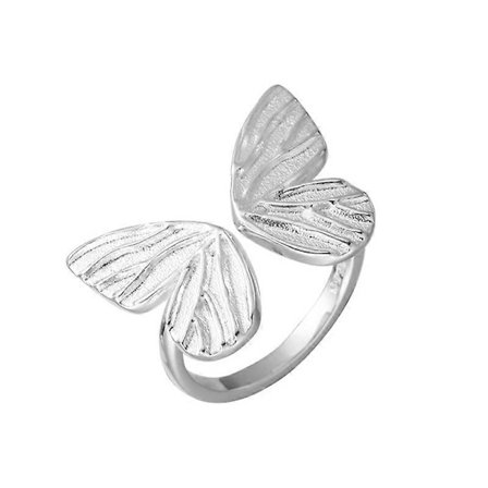 925 sterling silver fjärilsring för kvinnor, exklusiv öppen ring i skogsstil