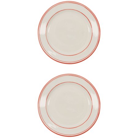 Nicolas vahé Bistro lunchtallrik 21 cm 2-pack, röd/vit' - 'Hvit/rød