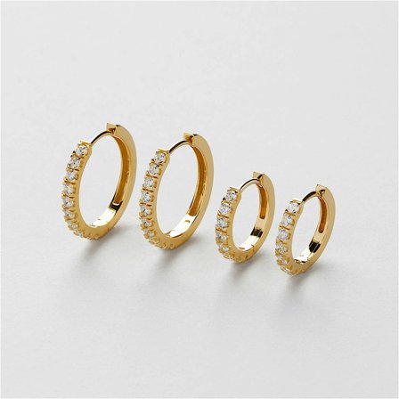 Duo Bling Creolen - 24K VERGOLDETES STERLINGSILBER