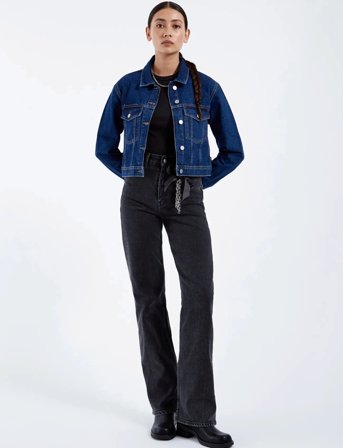 Dr Denim Echo High Straight - Black - 25 x 32