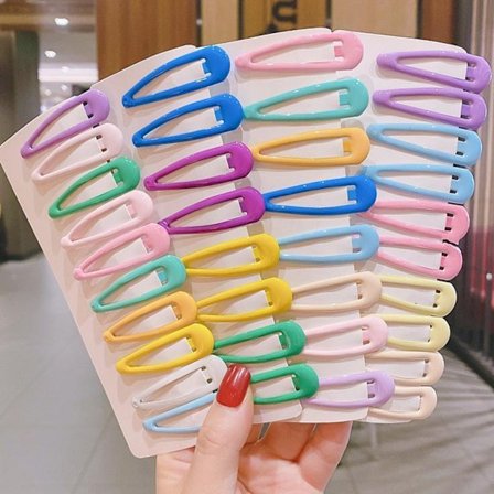 60 st Macaron Hårklämmor för Flickor Hårklämmor Slumpmässiga Färger