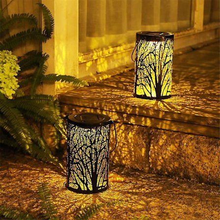 Solcellelamper Utendørs Vanntette Hengende Solcellelykter Retro