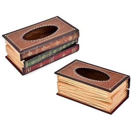 Vævæskeskrin Retro Bog Papirholder Træ Papir Opbevaring til Hjemmet