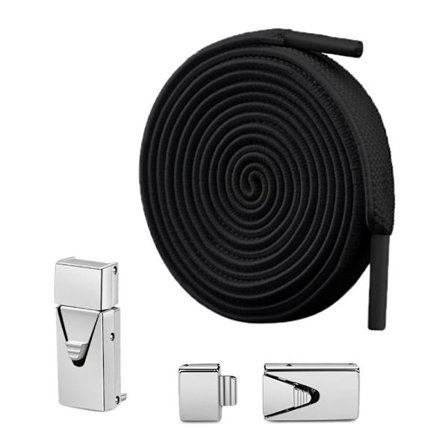 Press Lock kengännauha Quick No Tie kengännauhat MUSTA