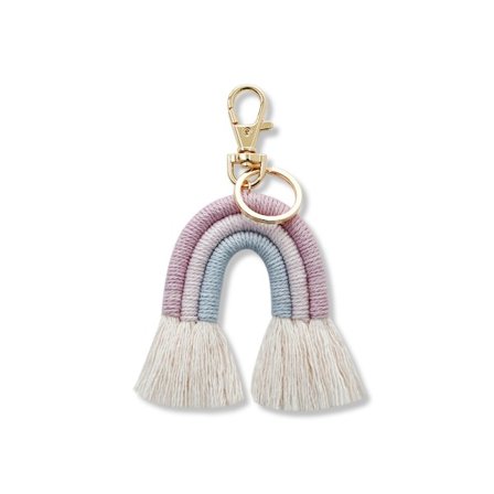 Håndvævet Tassel Regnbue Nøglering Taske Charm Pung P
