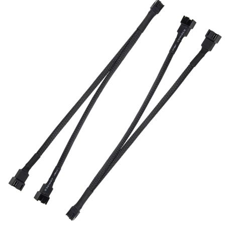 2 stk. (270 mm) 25 cm 2-polet 1 til 2-vejs PWM-blæserfordeler, CPU-blæser Y-type PWM-fordelerledning med flettet ærme til computer-desktop-