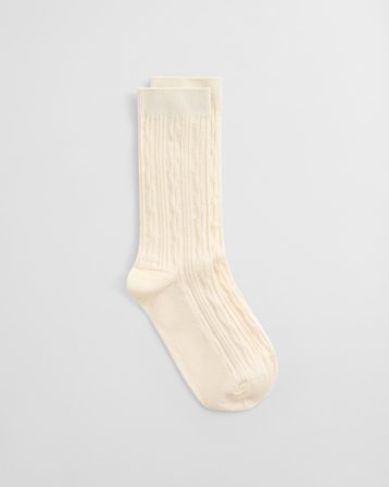 GANT Damen Zopfstrick Socken (36-38) Weiß