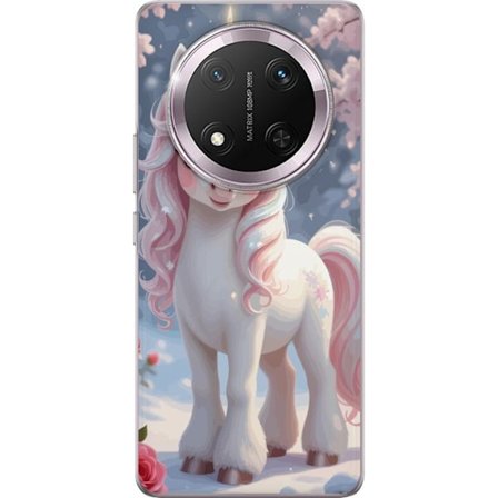 Kompatibelt Mobildeksel til Honor Magic7 Lite Minimalistisk glitchtypografi med teksten cute but psycho i neonlignende fargeeffekt