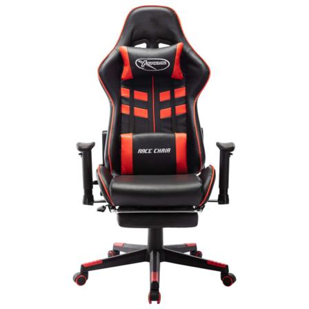 Vidaxl Gamingstol Med Fotstöd Svart Och Röd Konstläder Multifärg