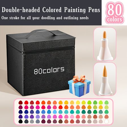 Hvid dobbelt-tippet tusch med 168 farver, glat og jævn høj kvalitet af pennen, tip-effektiv detaljemarkering, skab frit pr[YJD]