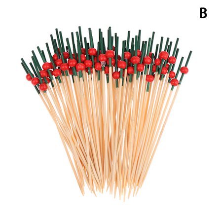 100 stk 12 cm bambus tandstikker Pick Buffet Cupcake Frugt Fork De