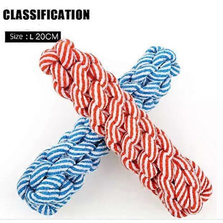 Ny 1 stk Kjæledyr Hund Tygg leker Kattunge Slipende Rengjøring Tenner Valp Katt Tau Knute Ball Leke Dyr Leketilbehør Kjæledyrprodukter