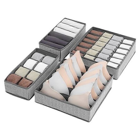 MOHO & HOME 4 st/set Förvaringslåda i fiberduk Garderob Underklädesorganisatör Skåp Kläder Strumpor Låda