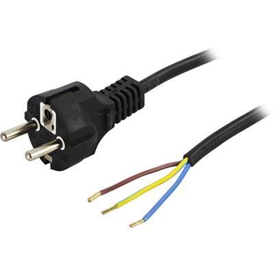 Deltaco DEL-109R - strømkabel - CEE 7/7 til 3-tråders fastkabel - 2 m